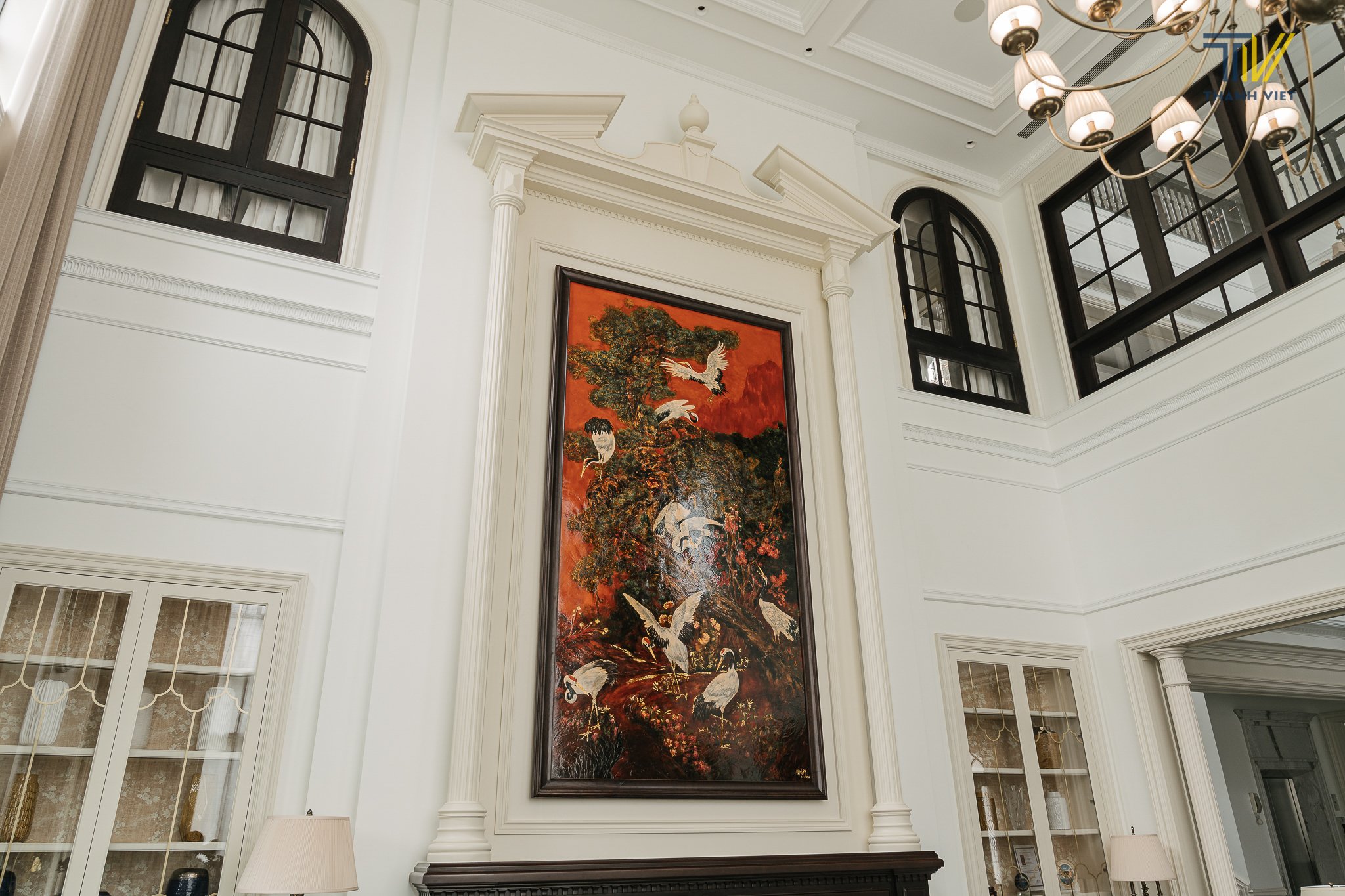 Tranh sơn mài Tùng Hạc